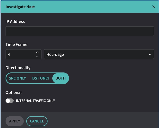 Traffic Top > Investigate Hosts Configuration