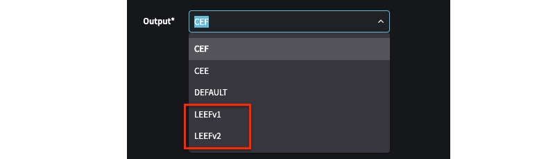 New syslog output options LEEFv1 and LEEFv2